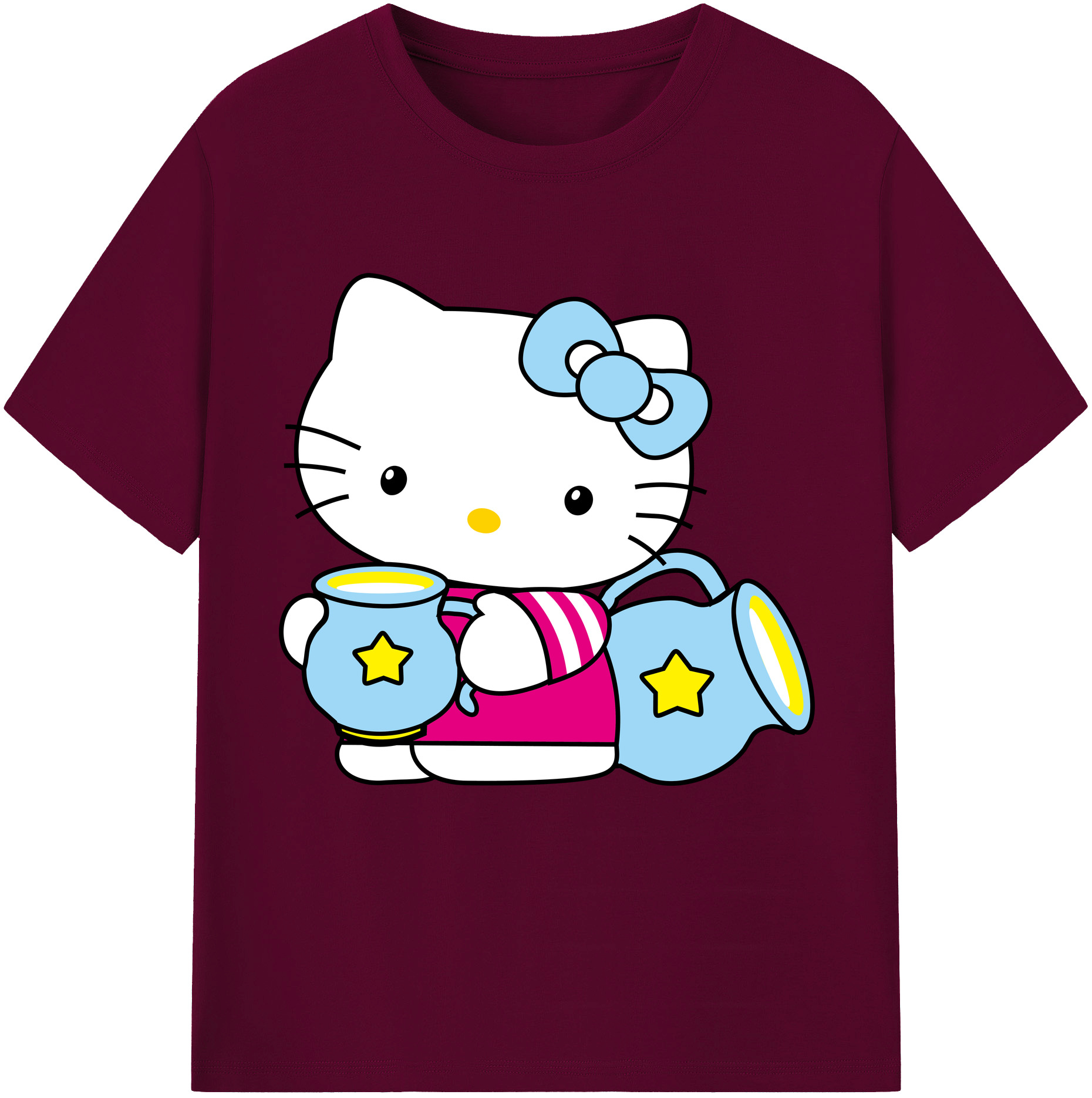 （画像用） Hello Kitty ハローキティ レディースカジュアルプリントTシャツ（綿100％）